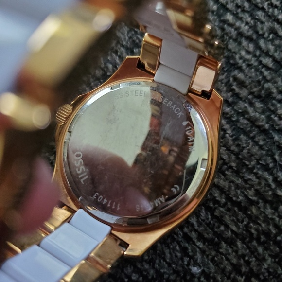 Fossil rose gold and white cecile watch main image 4